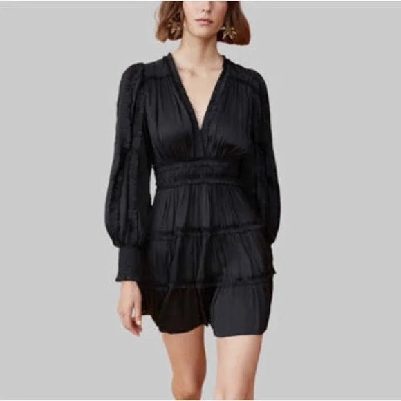 Opt Dresses & Skirts - Opt One Pretty Time Tiana V Neck Tiered Long Sleeve Dress O.P.T